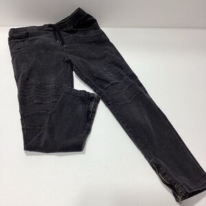 Brooklyn Cloth Co The Jogger Black Pull On Jeans Drawstring Zip Ankle